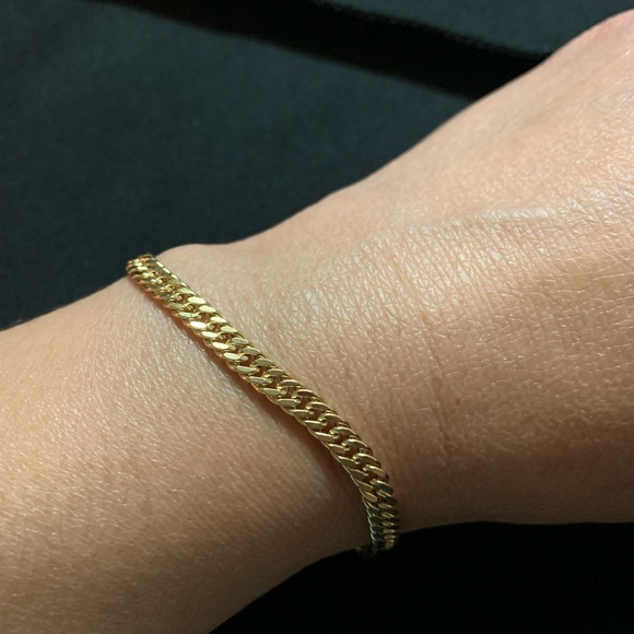 Curb bracelet genuine gold 18K - Picture 1 of 5